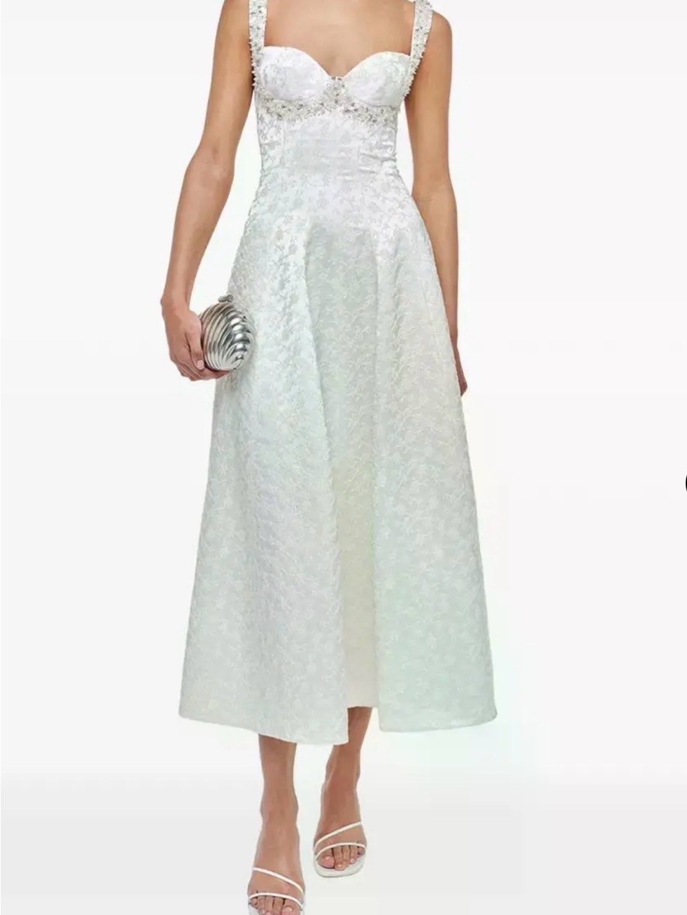 SIMKHAI Charlotte Embellished Jacquard Midi Dress – Size 12 – NWT